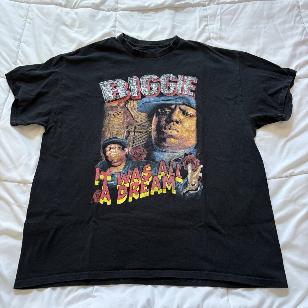 Notorious B.I.G Biggie Smalls Black Graphic Unisex T Shirt Tee Cotton‎ Hip Hop